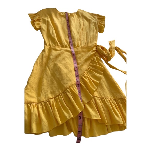 etophe studios yellow wrap dress size small - Picture 5 of 6